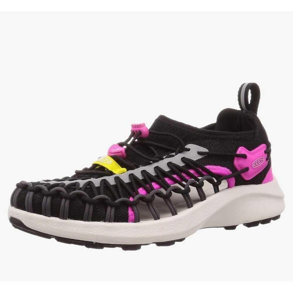 KEEN Uneek SNK Womens 9.5 Sneakers Black Hot Pink Corded Hybrid Shoes 1022405